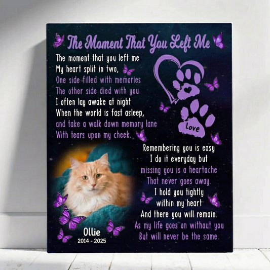 I Thought Of You Today Poem Custom Cat Memorial Canvas Print Cat Memorial Gifts