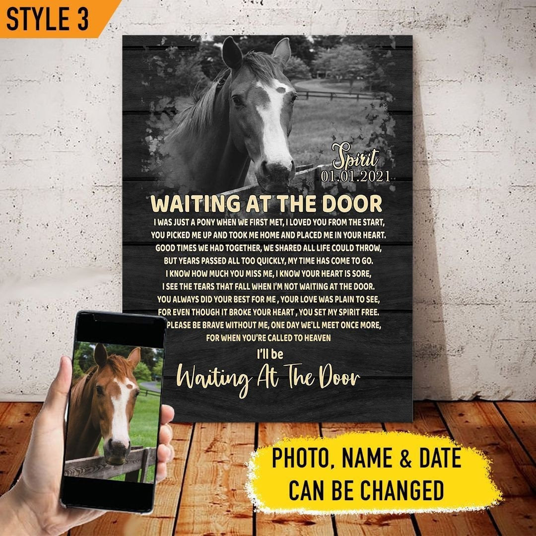 Waiting At The Door Horse Poem | Custom Horse Memorial Canvas Print