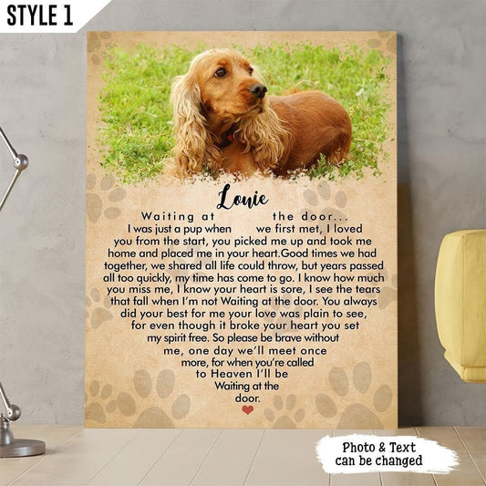 Waiting At The Door Dog Poem | Custom Dog Memorial Canvas Print