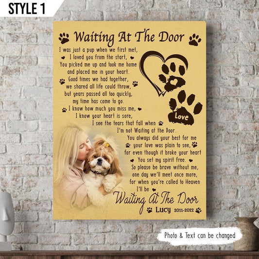 Waiting At The Door Dog Poem | Custom Dog Memorial Canvas Print