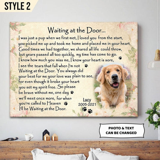 Waiting At The Door Dog Poem | Custom Dog Memorial Canvas Print