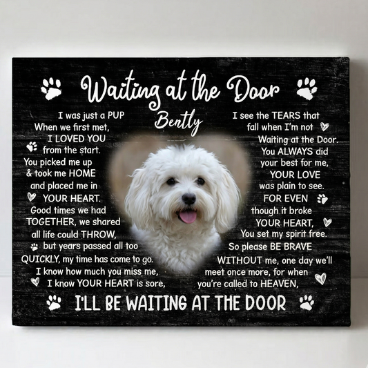 Waiting At The Door Poem Dog Memorial Canvas