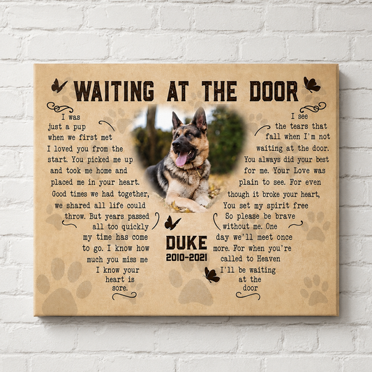 Waiting At The Door Poem Dog Memorial Gifts