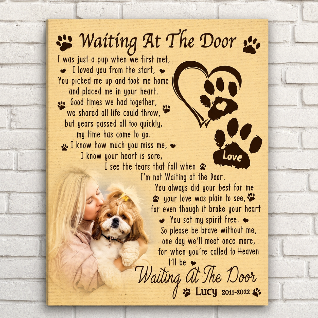 Waiting At The Door Poem Dog Memorial Gifts