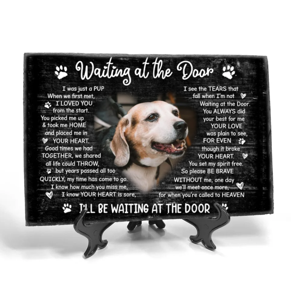Waiting At The Door Stone | Dog Headstone | Dog Tombstone
