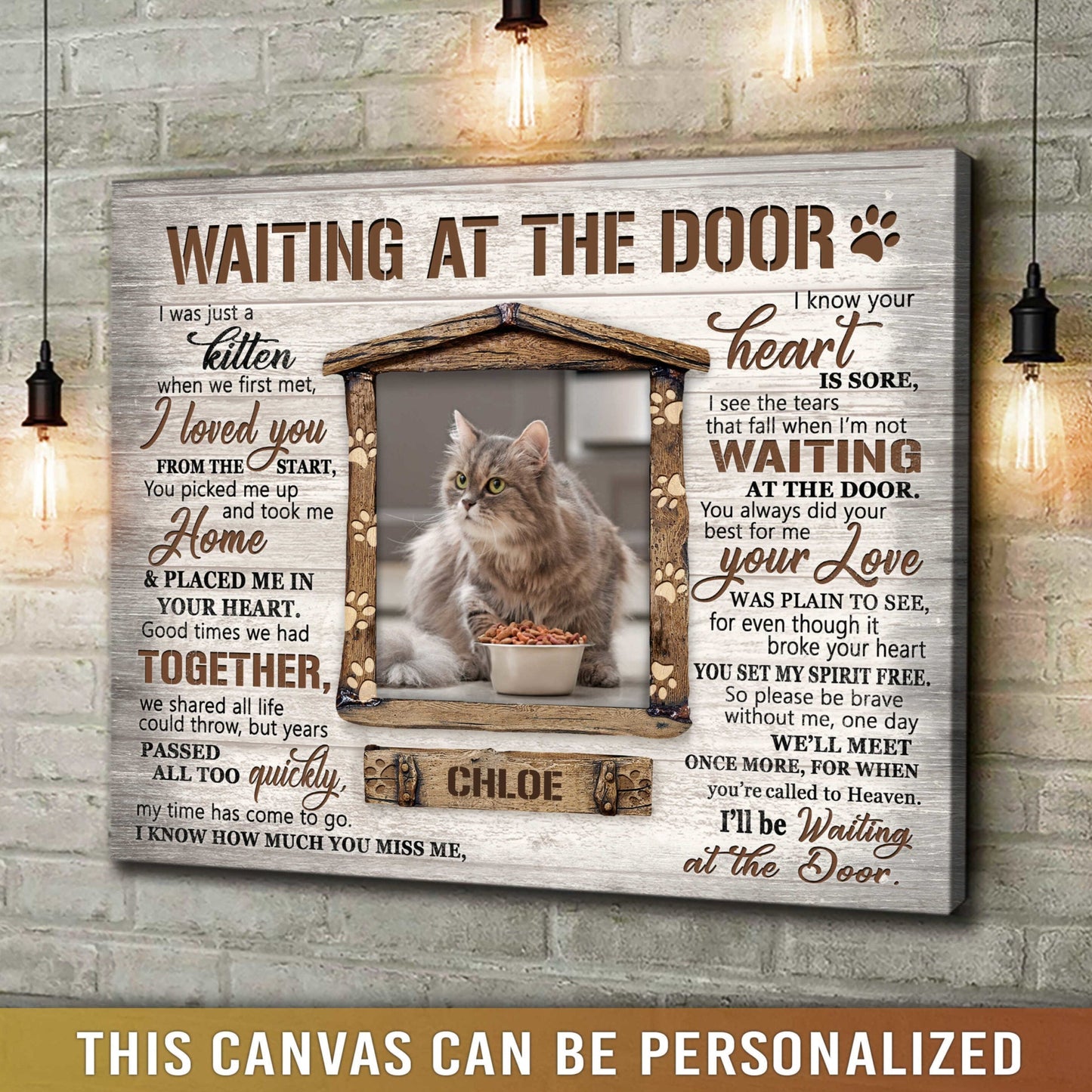 Waiting At The Door Cat Poem | Custom Cat Memorial Canvas Print