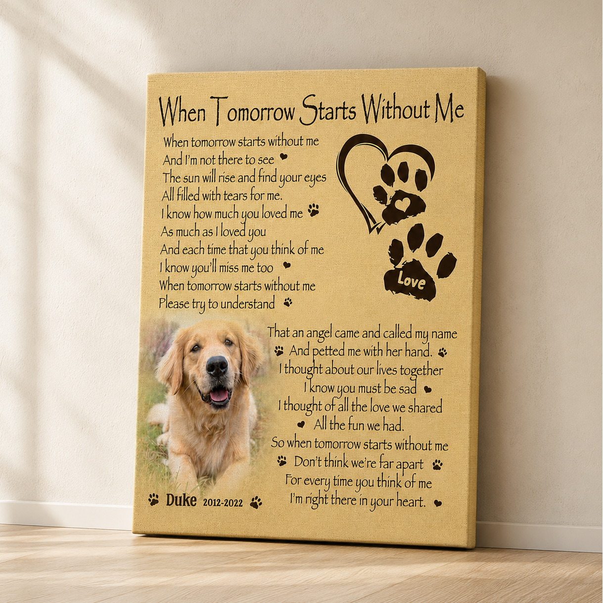 When Tomorrow Starts Without Me Dog Poem