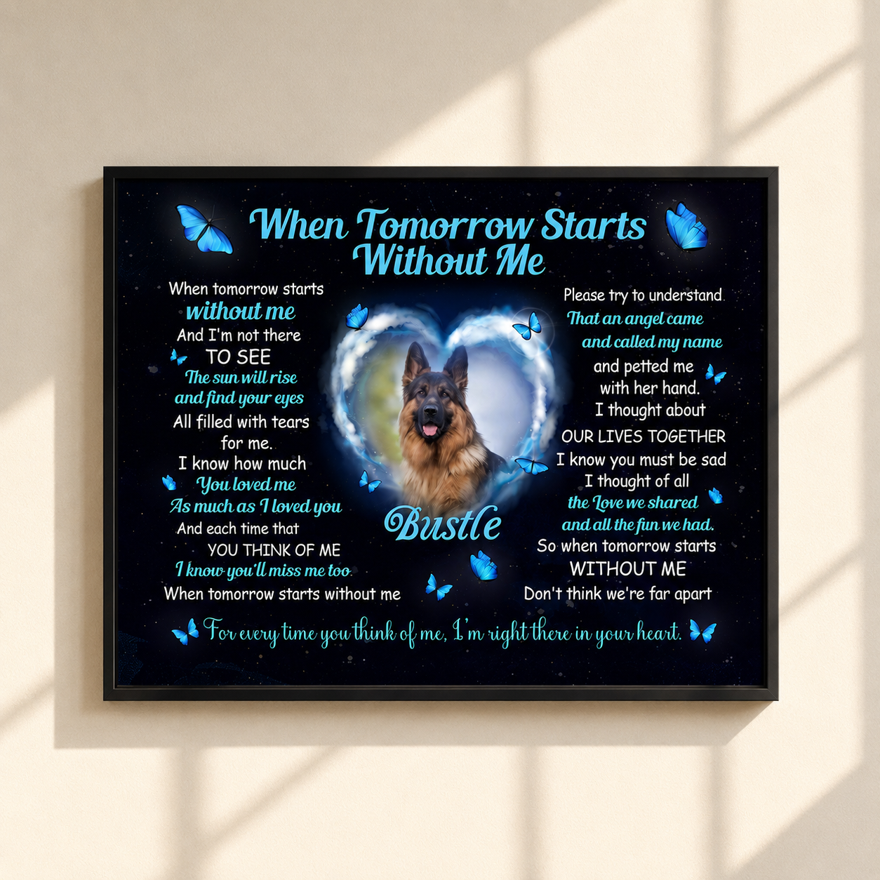 When Tomorrow Starts Without Me Dog Poem Custom Dog Memorial Canvas 
