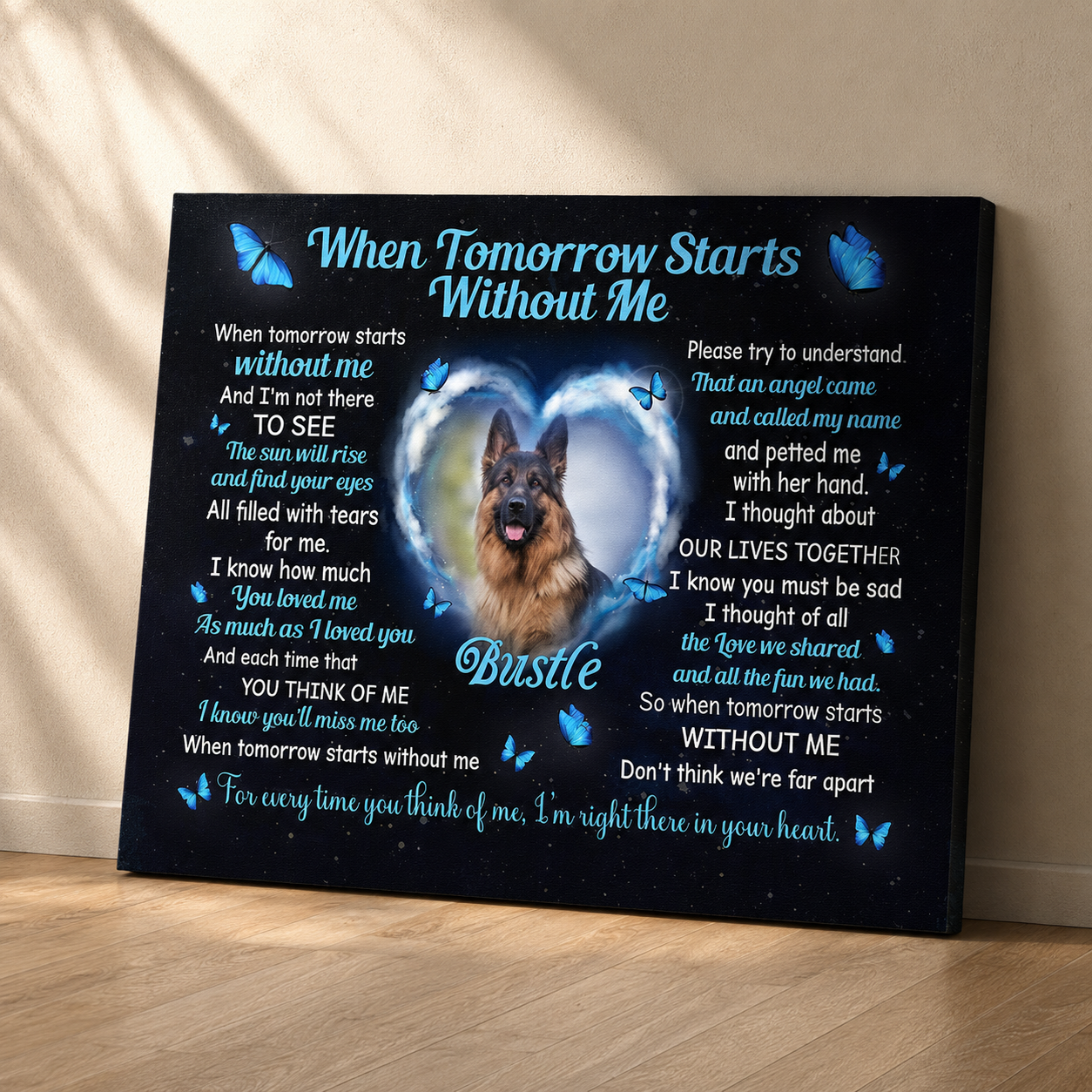 When Tomorrow Starts Without Me Dog Poem | Custom Dog Memorial Canvas Print