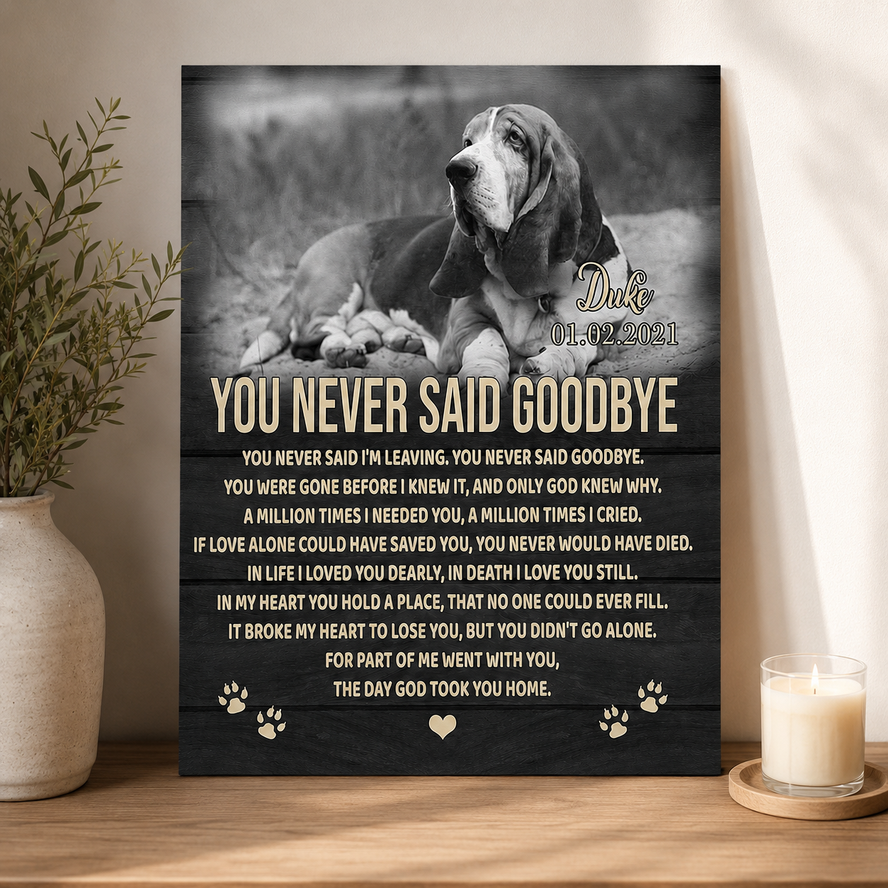 Dog memorial canvas