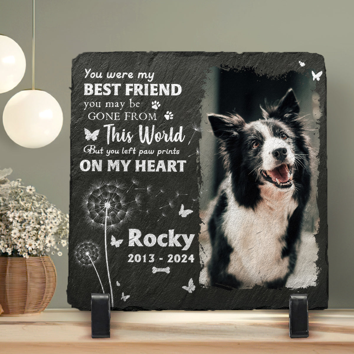You Were My Best Friend Memorial Stone | Dog Headstone | Dog Tombstone