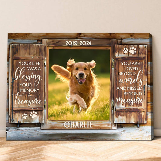 Your Life Was A Blessing | Custom Dog Memorial Canvas Print