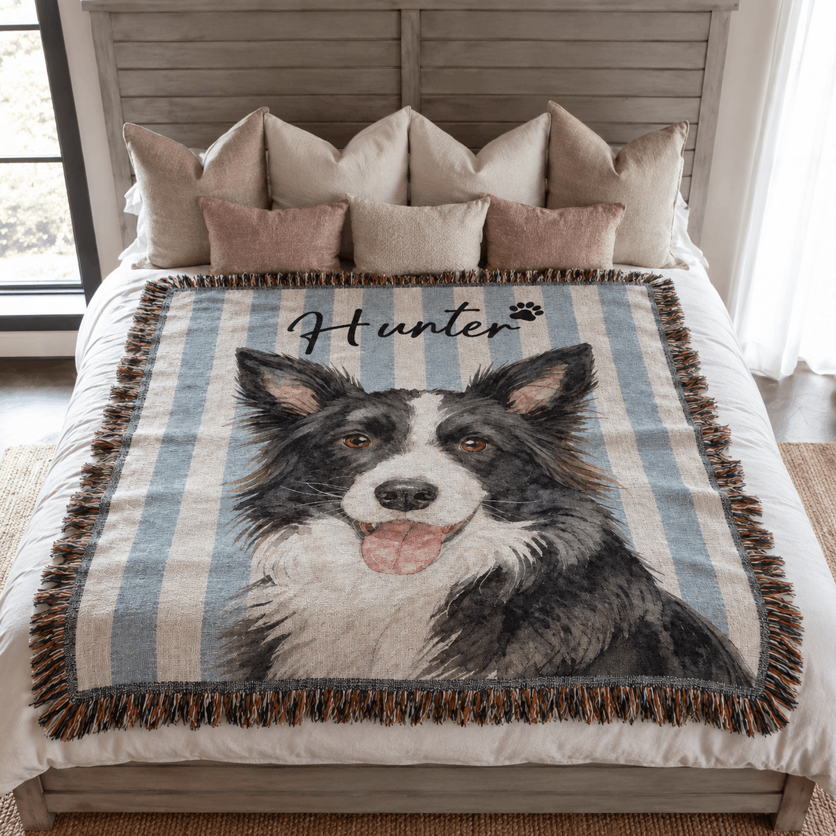 Personalized Custom Photo Dog Tapestry Blanket