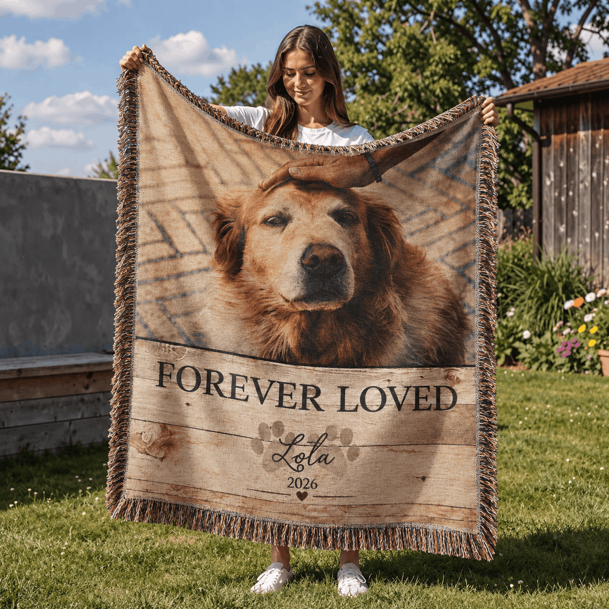 Personalized Custom Photo Dog Tapestry Blanket