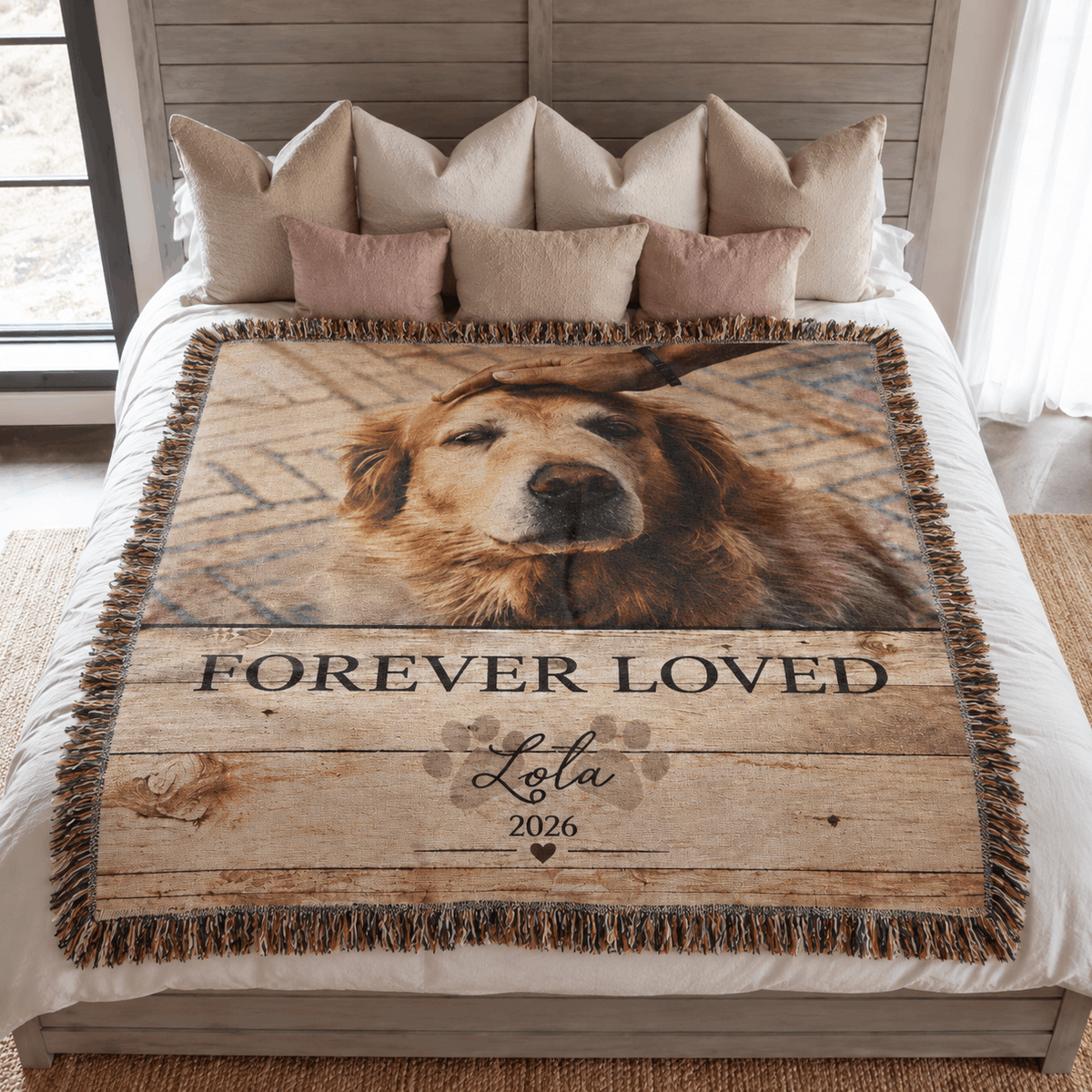 Personalized Custom Photo Dog Tapestry Blanket