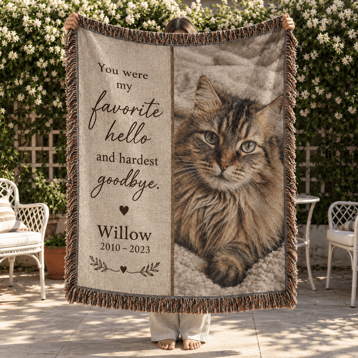 Personalized Custom Photo Cat Tapestry Blanket