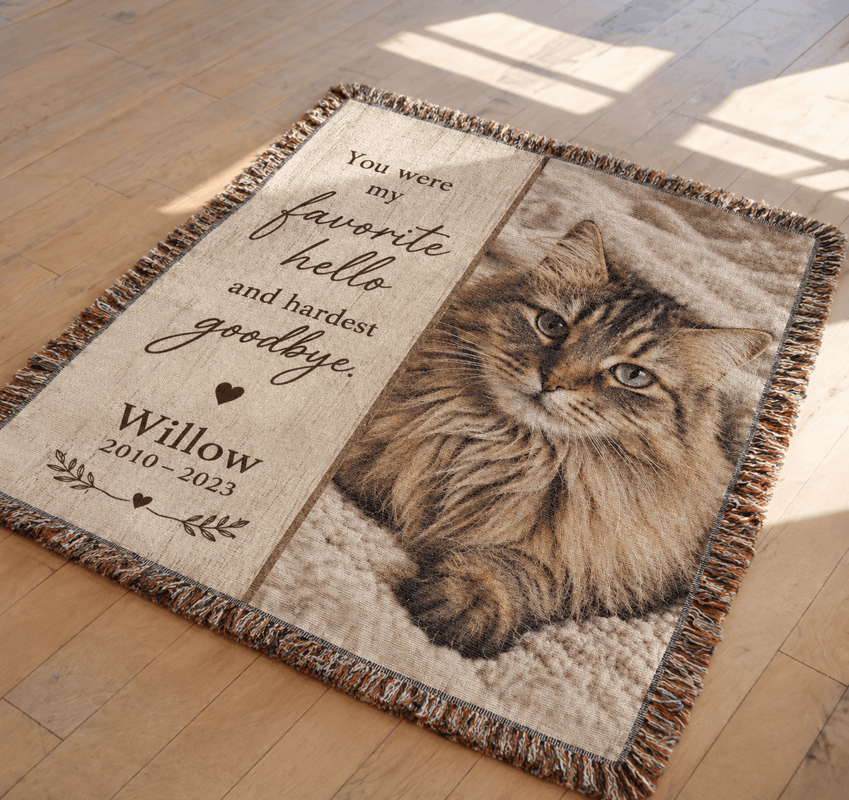 Personalized Custom Photo Cat Tapestry Blanket