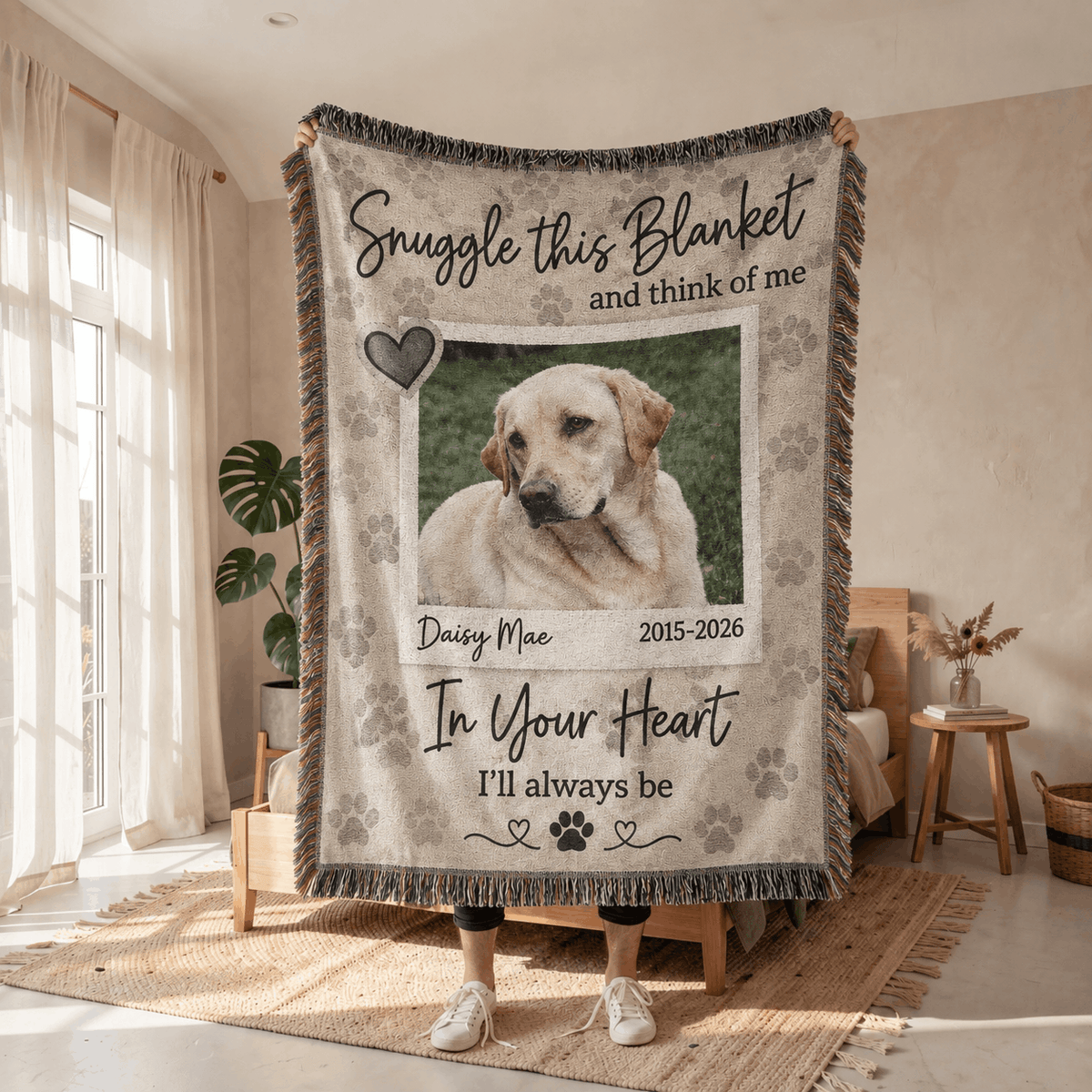 Personalized Custom Photo Dog Woven Blanket