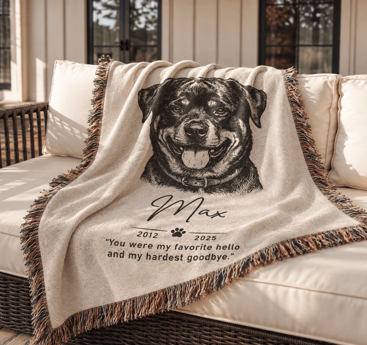 Personalized Custom Photo Dog Tapestry Blanket
