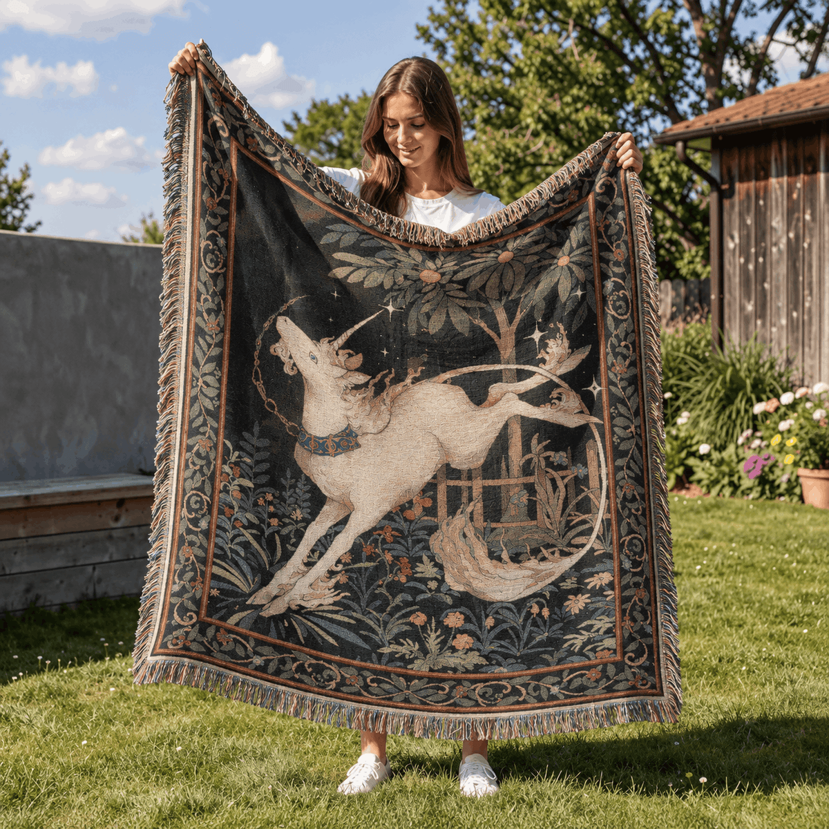 The Unicorn Out Captivity Tapestry | Unicorn Hunt Tapestry
