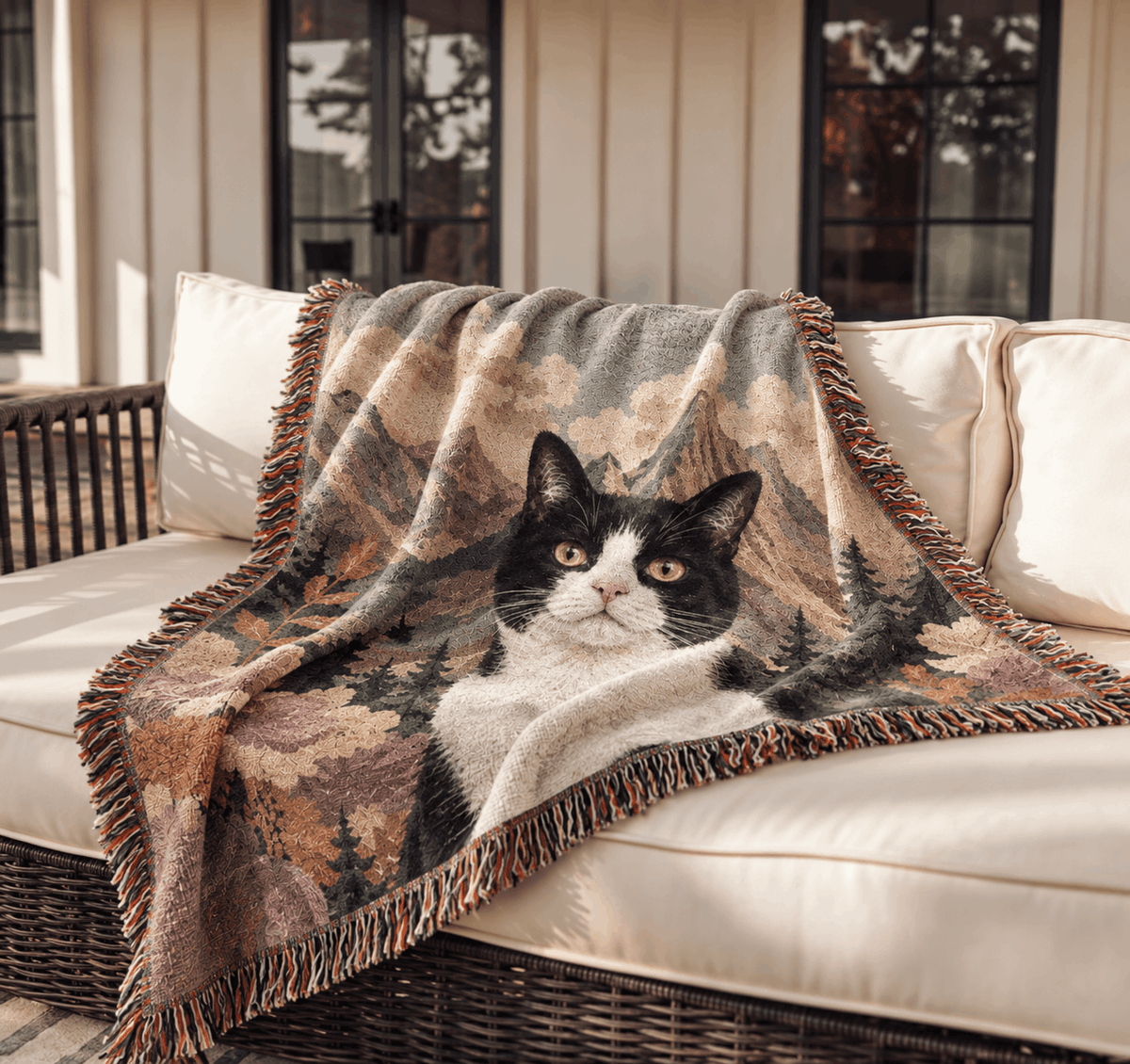 Personalized Custom Photo Cat Tapestry Blanket