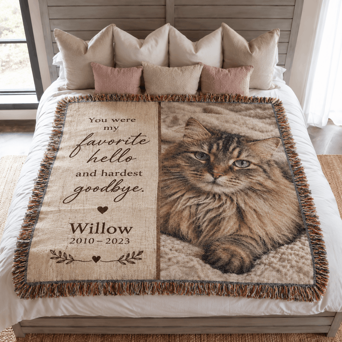 Personalized Custom Photo Cat Tapestry Blanket