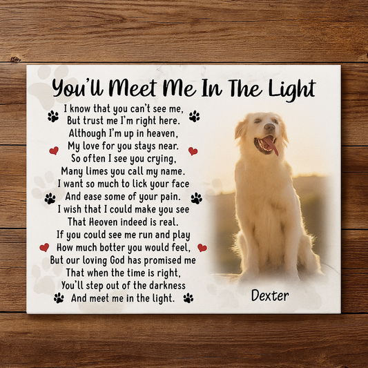 You'll Meet Me In The Light Dog Poem | Dog Memorial Gifts