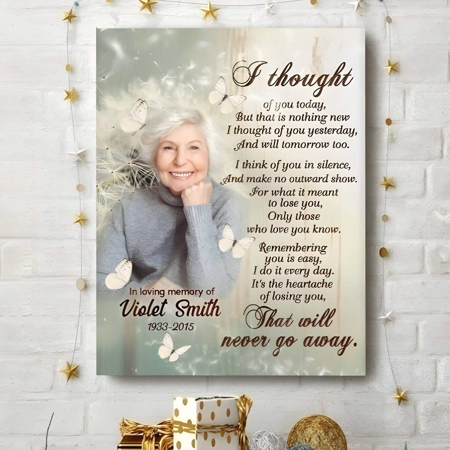 I Thought Of You Today Poem | Custom Memorial Canvas Print