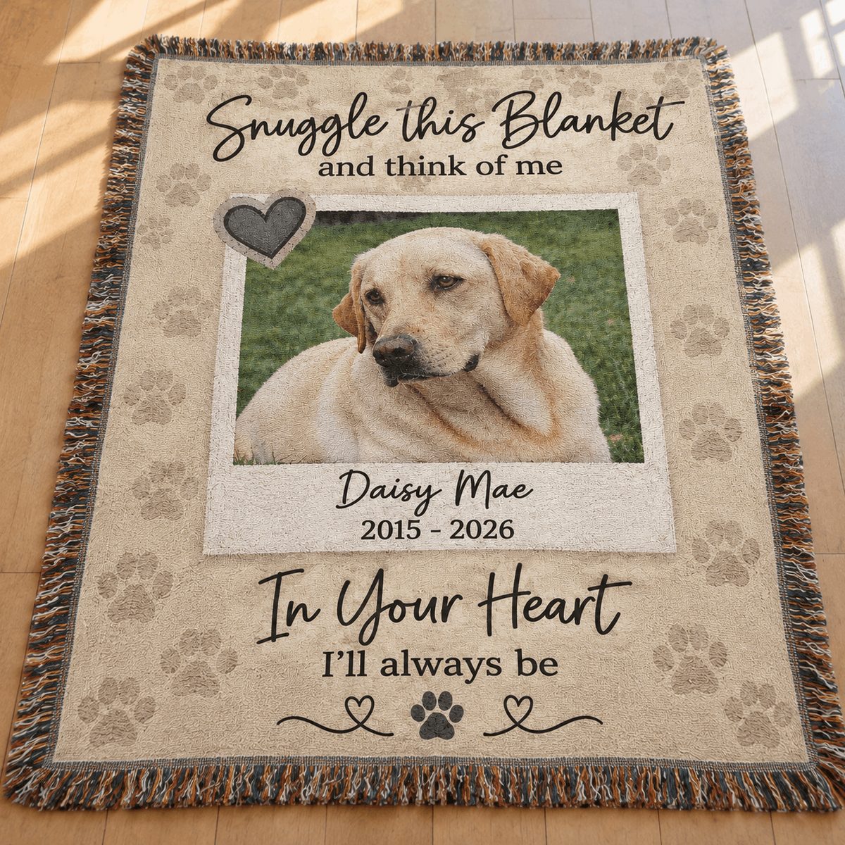 Personalized Custom Photo Dog Woven Blanket