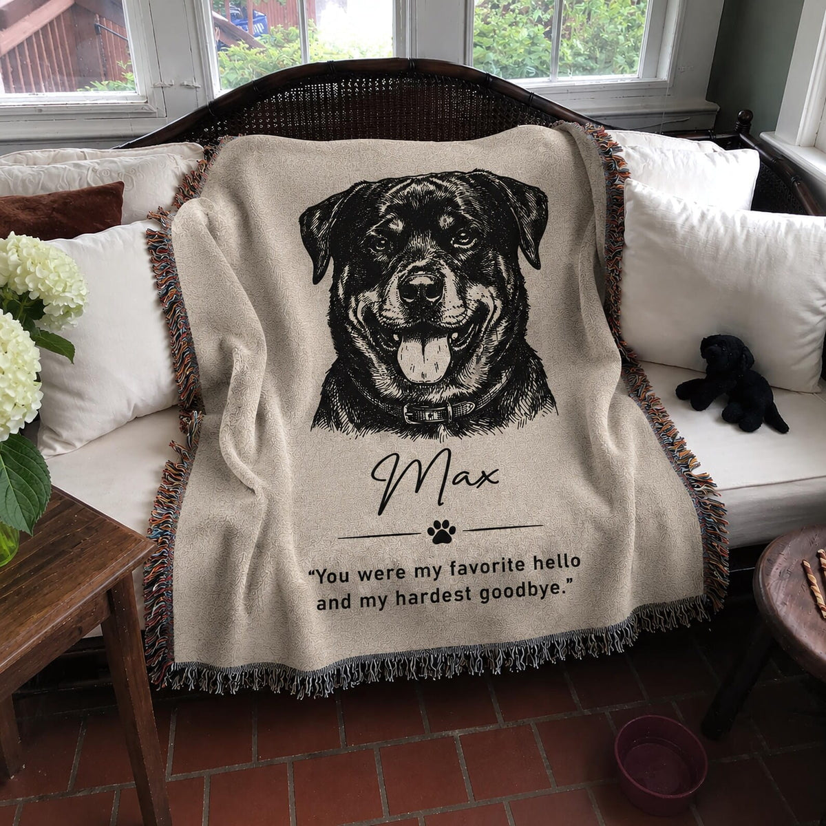 Personalized Custom Photo Dog Tapestry Blanket