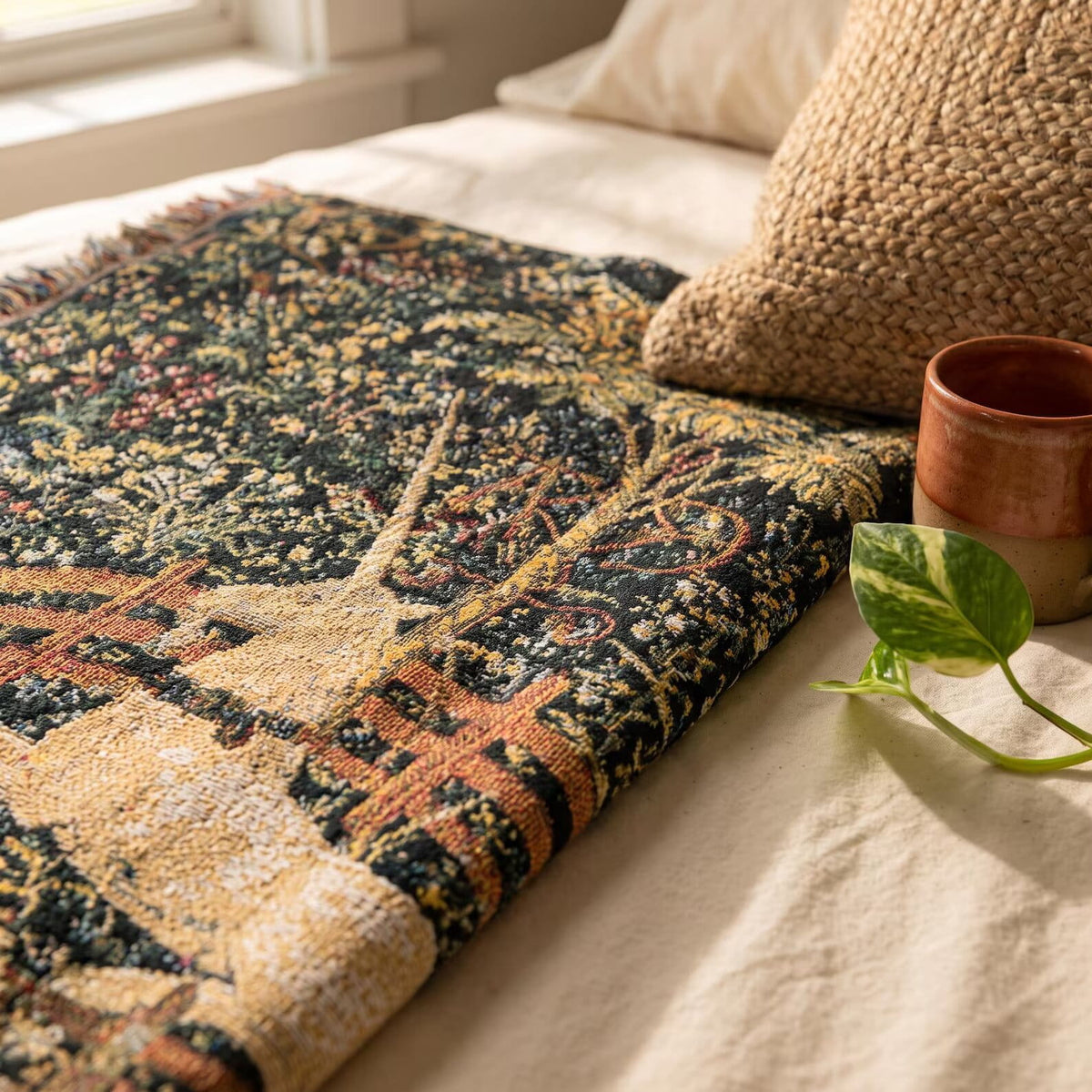 The Unicorn In Captivity Tapestry | Unicorn Hunt Tapestry