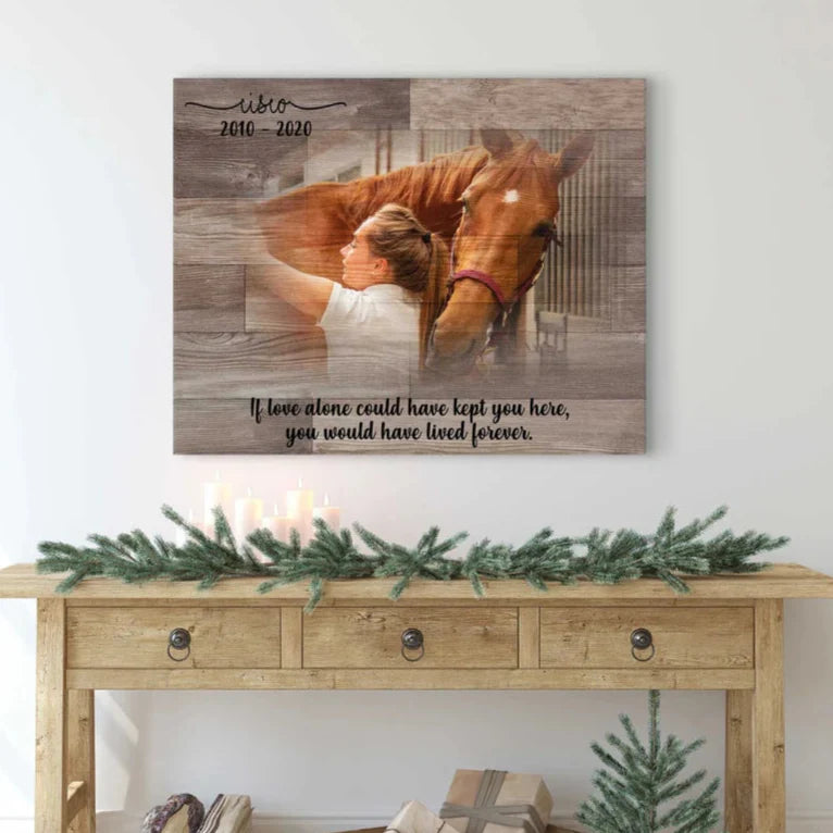 If Love Alone Can Keep You Here | Custom Horse Memorial Canvas Print