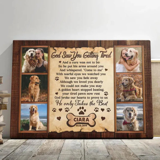 God Saw You Getting Tired | Custom Dog Memorial Canvas | Dog Memorial Gifts