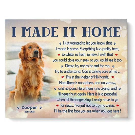 Waiting At The Door Dog Poem | Custom Dog Memorial Canvas Print | Rainbow Bridge