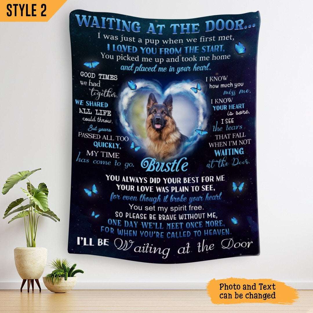 Waiting At The Door Dog Poem | Custom Dog Memorial Blanket Print
