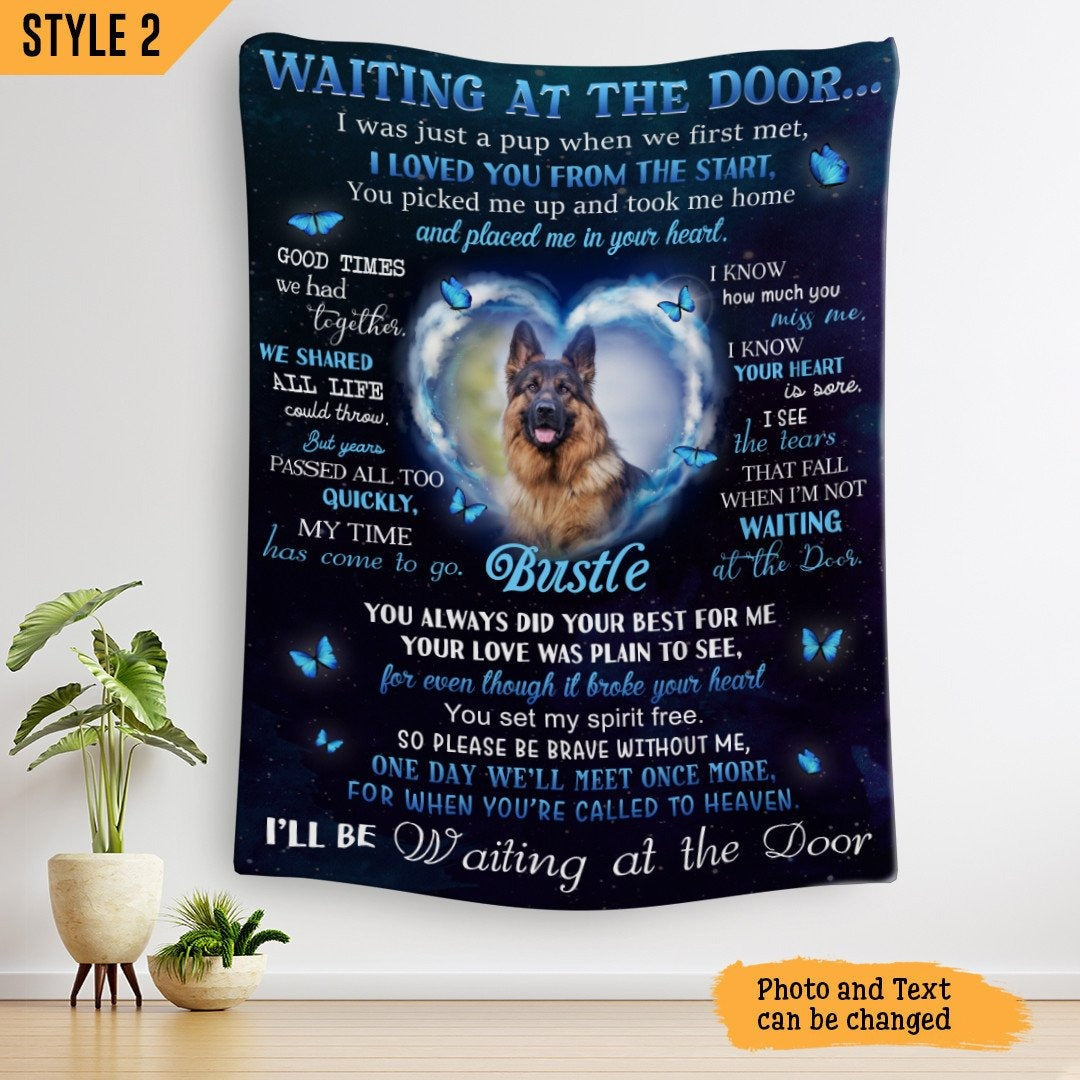 Waiting At The Door Dog Poem | Custom Dog Memorial Blanket Print