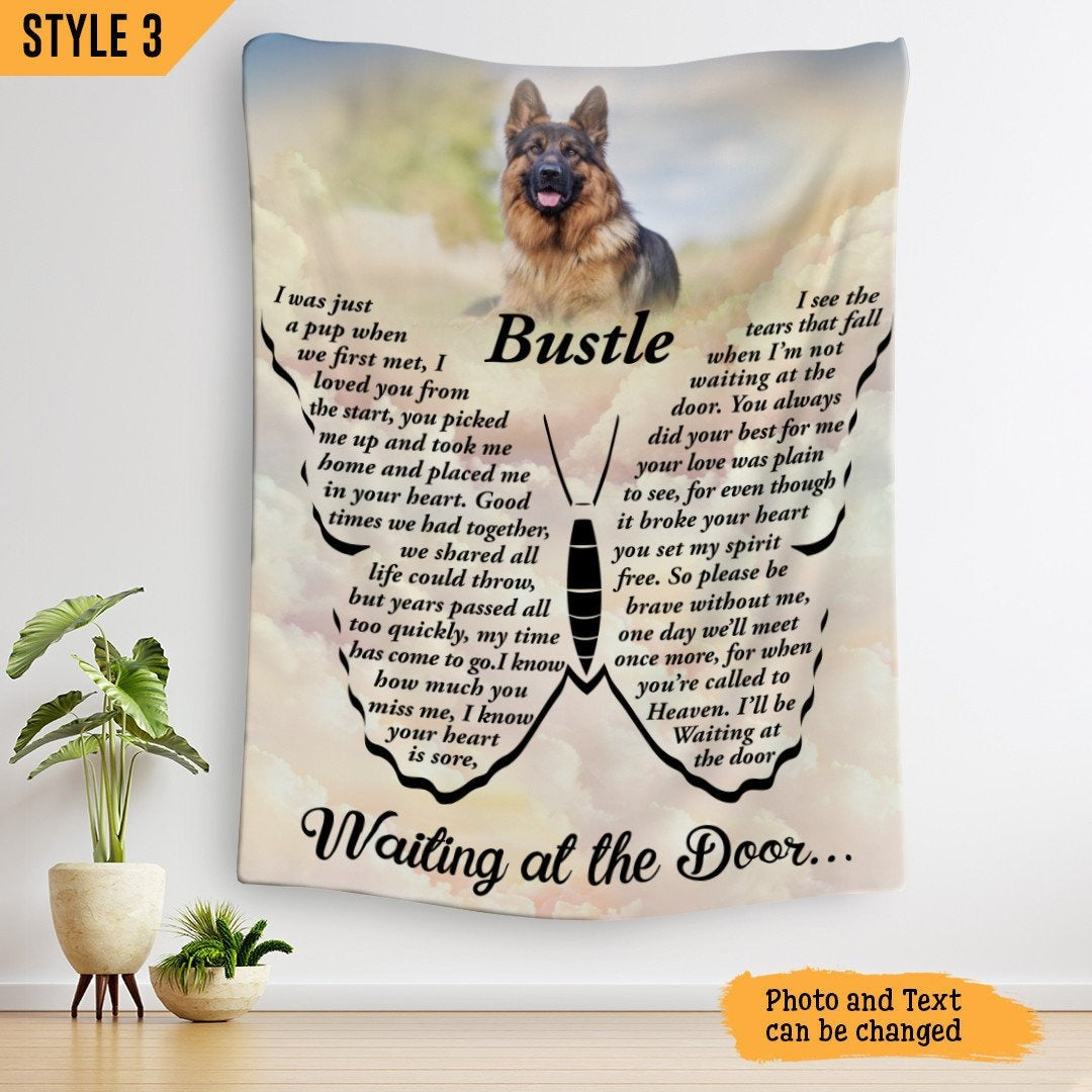 Waiting At The Door Dog Poem | Custom Dog Memorial Blanket Print