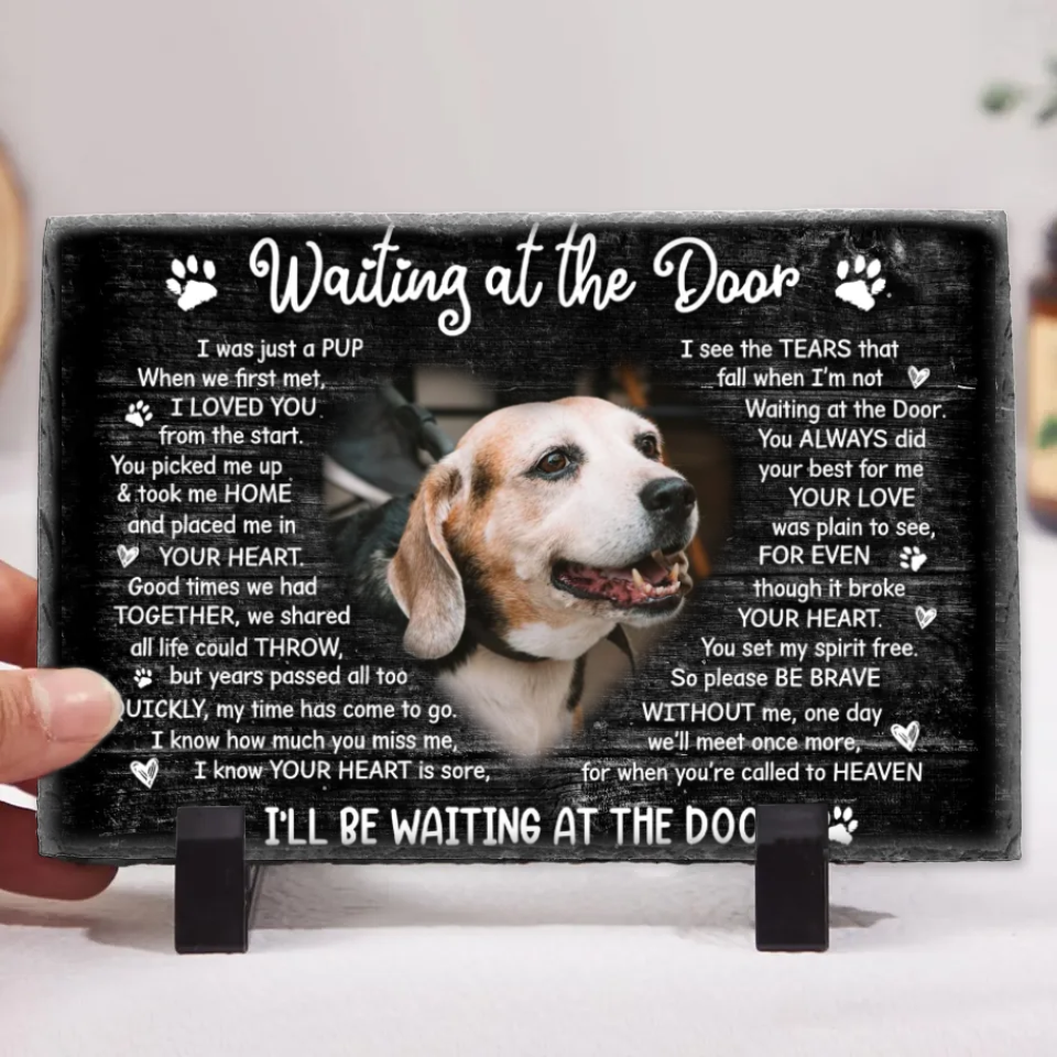 Waiting At The Door Stone | Dog Headstone | Dog Tombstone